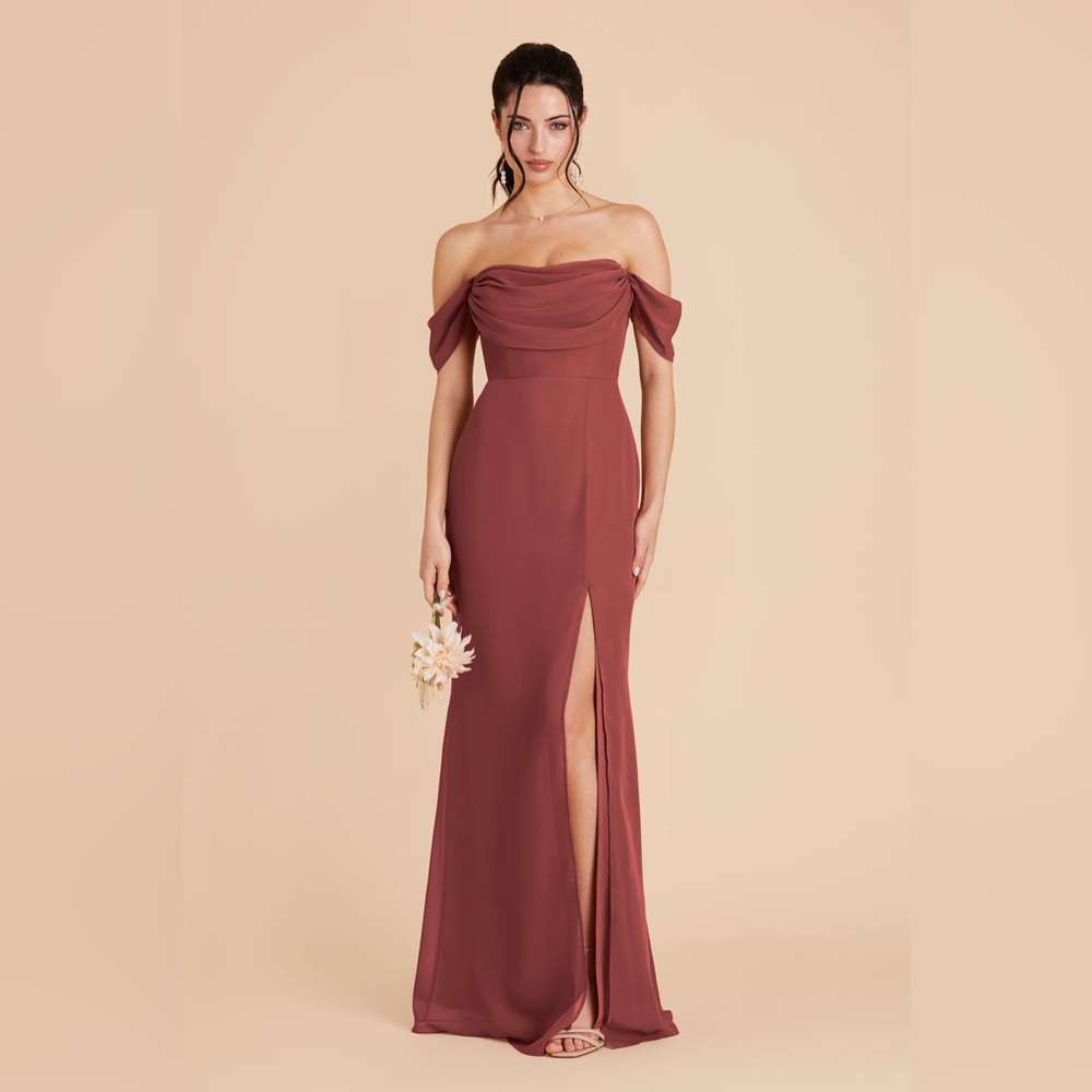 Mira Rosewood Chiffon Dress